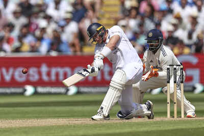 Jamie Smith plays a shot during the second Test