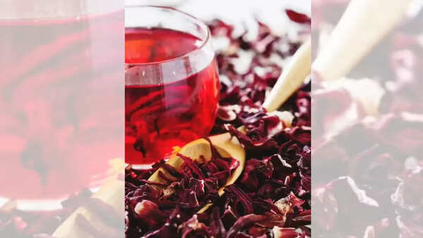 Refreshing cup of vibrant hibiscus tea