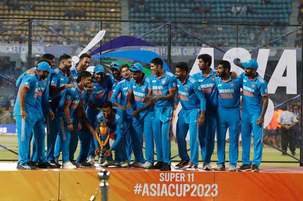 India celebrates their victory in the previous Asia Cup edition.