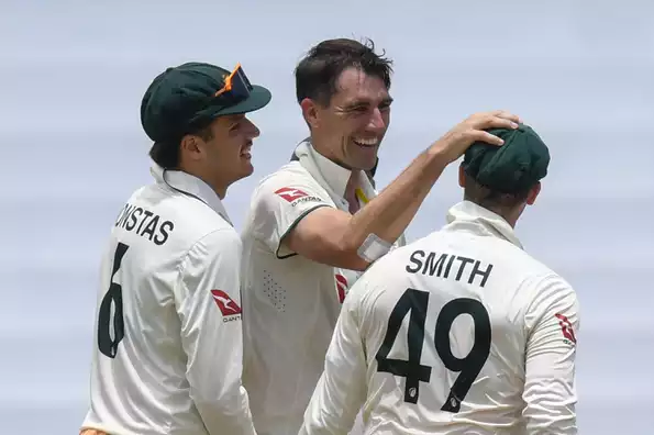 Cummins celebrates the series win in Grenada